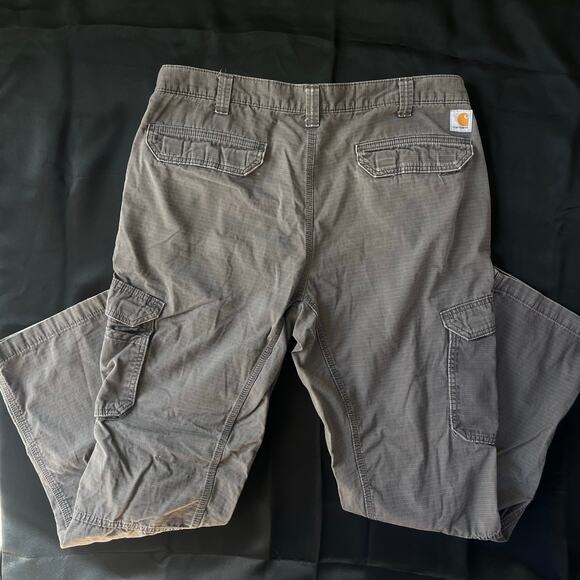 Carhartt Relaxed Fit Cargo Work Pants Gray Ripstop 38x34 Utility Carpenter - Picture 1 of 13